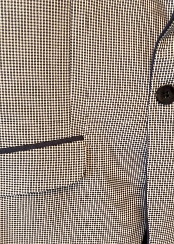 Düğmeli Gri Desenli Erkek Ceket - Görsel 3