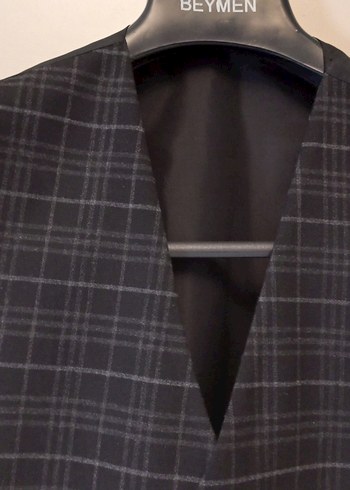 Ekose Desenli Düğmeli Erkek Yelek - Görsel 3