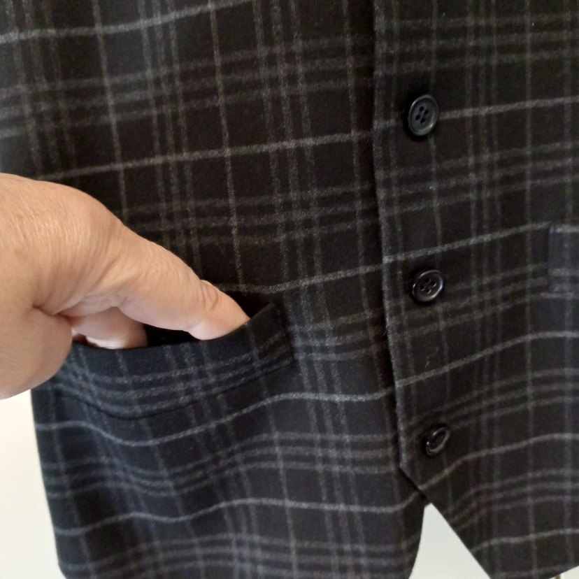 Ekose Desenli Düğmeli Erkek Yelek - Görsel 2