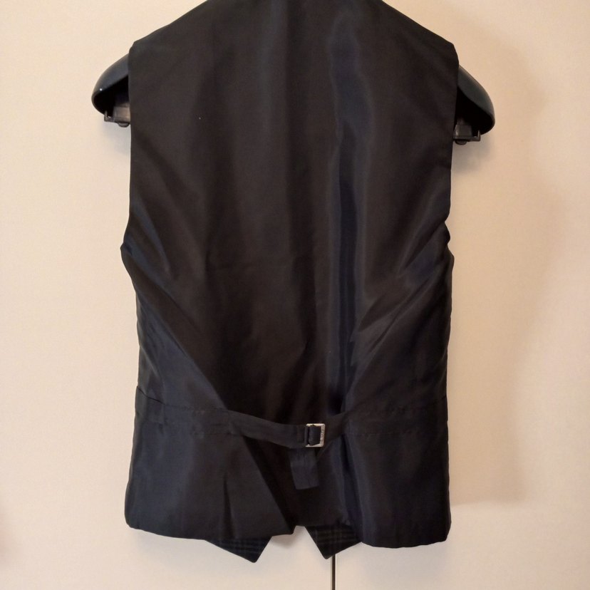 Ekose Desenli Düğmeli Erkek Yelek - Görsel 4