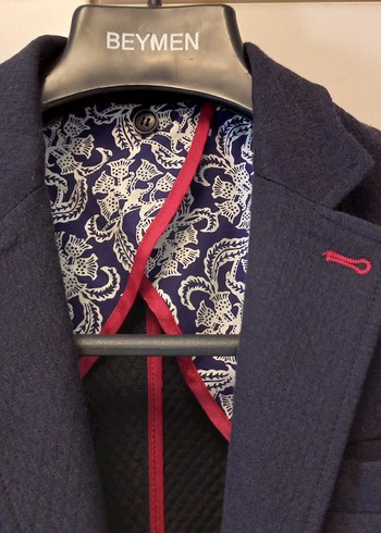 Lacivert Desenli Erkek Takım Elbise - Görsel 2