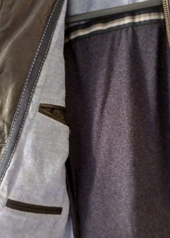 Derimod Siyah Deri Biker Ceket - Görsel 5