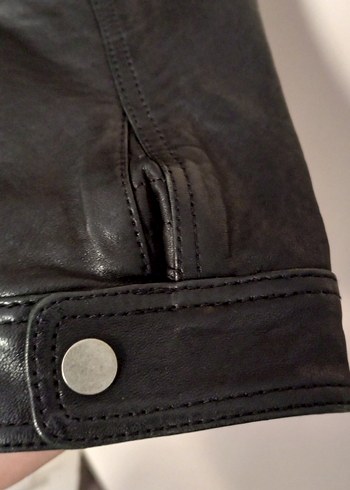 Derimod Siyah Deri Biker Ceket - Görsel 4