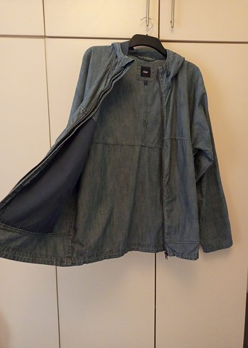 Kapüşonlu Fermuarlı Jean Ceket - Görsel 5