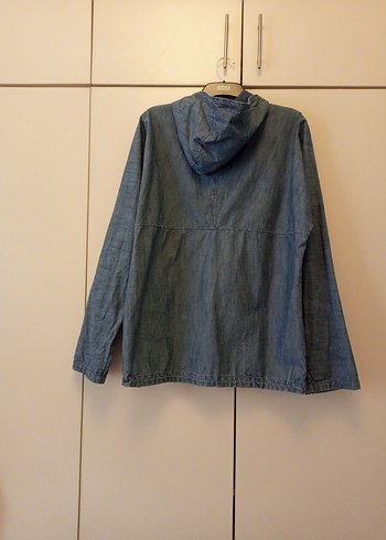 Kapüşonlu Fermuarlı Jean Ceket - Görsel 4