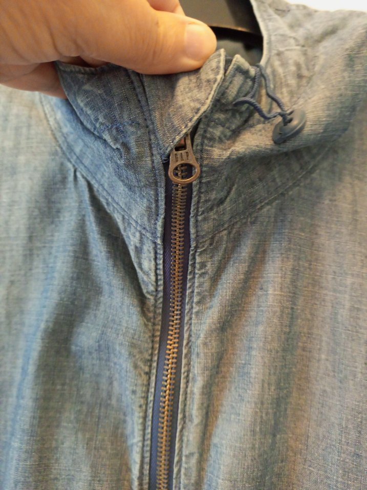 Kapüşonlu Fermuarlı Jean Ceket - Görsel 2