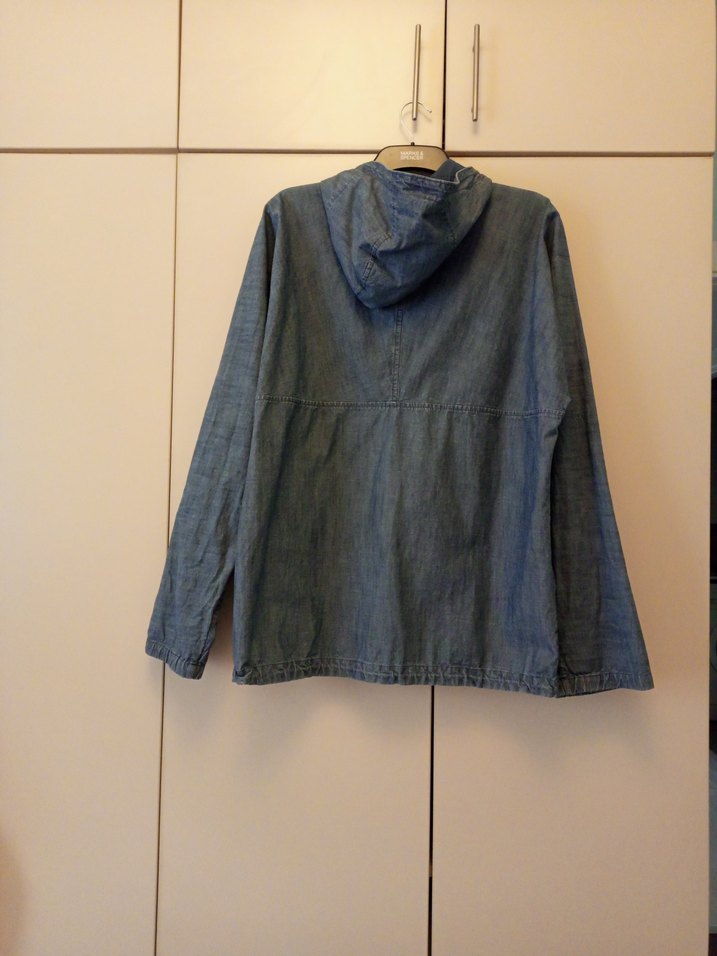 Kapüşonlu Fermuarlı Jean Ceket - Görsel 4