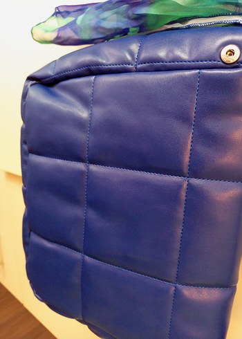 Parlak Mavi Deri Kadın Omuz Çantası - Görsel 6