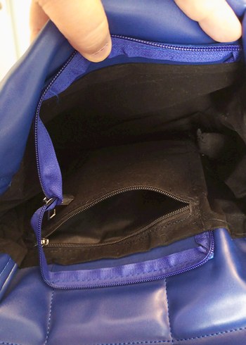 Parlak Mavi Deri Kadın Omuz Çantası - Görsel 5