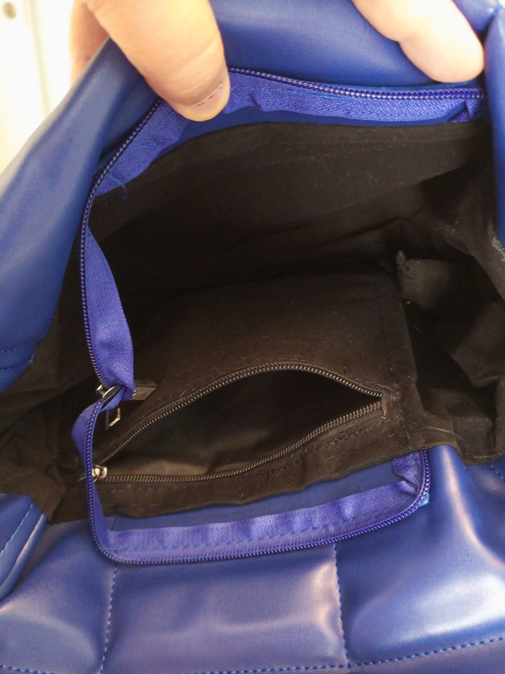 Parlak Mavi Deri Kadın Omuz Çantası - Görsel 5