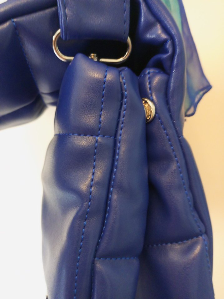 Parlak Mavi Deri Kadın Omuz Çantası - Görsel 4