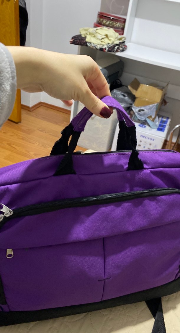Mor Fermuarlı   Laptop Çantası - Görsel 4