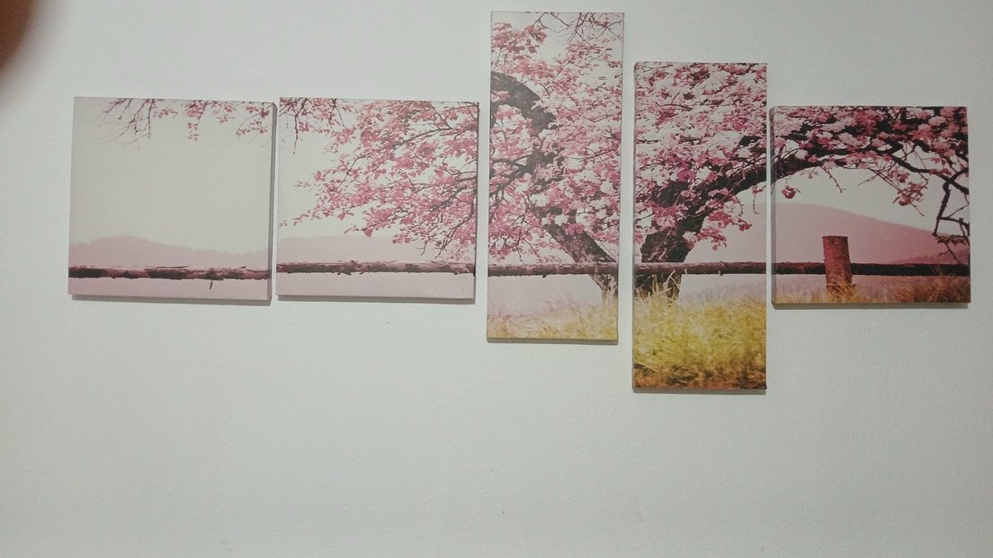 Pembe Çiçekli Pastel Tablo Seti - Görsel 3