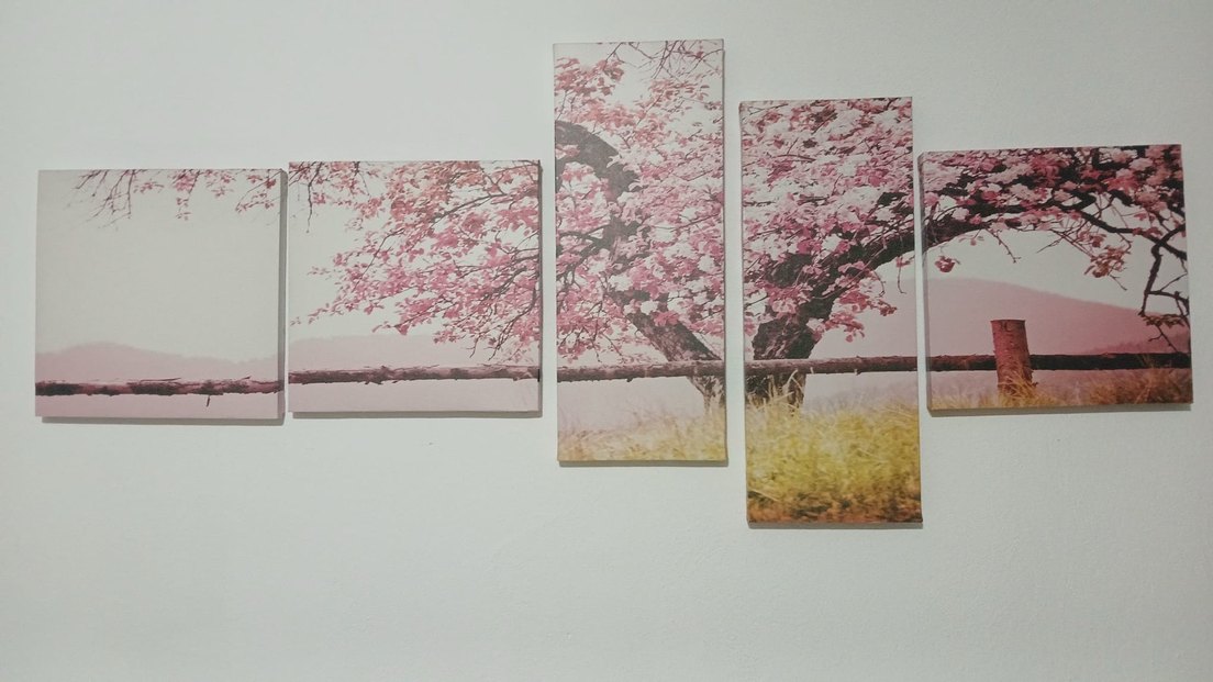 Pembe Çiçekli Pastel Tablo Seti - Görsel 2