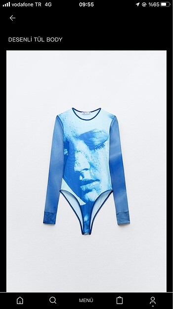 Desenli tül body zara