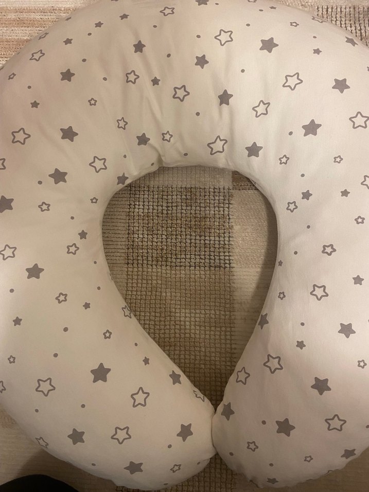 Bej ve Gri Desenli Emzirme ve Hamile Yastığı - Görsel 2