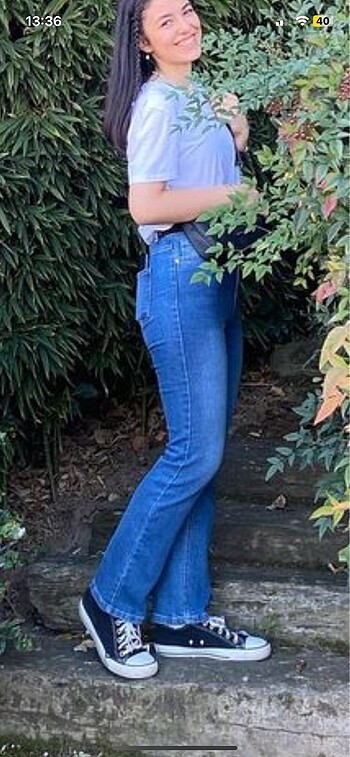 Kot pantolon flare jean