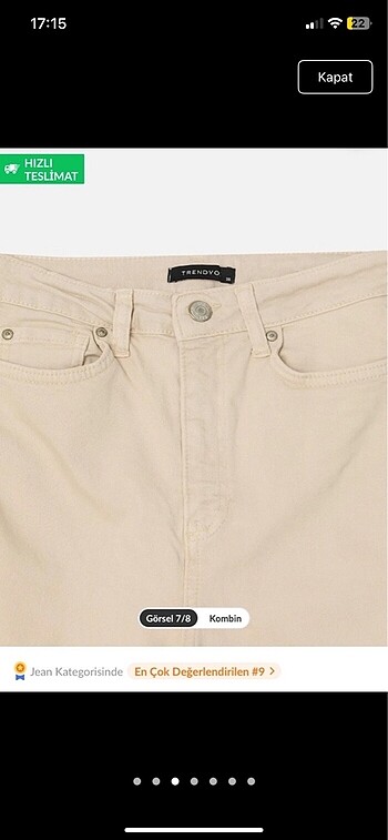 36 Beden Trendyolmilla krem pantolon