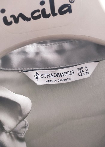 Düğmeli, Uzun Kollu Saten Gömlek - Görsel 4