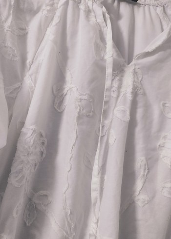 Nakışlı Bohem Uzun Beyaz Kadın Elbise - Görsel 2