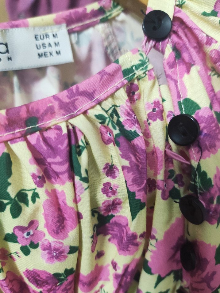 Pembe Çiçekli Bohem Kız Elbisesi - Görsel 2