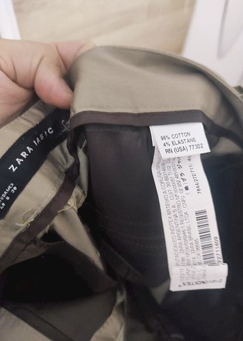 Bej Kadın Keten Kumaş Pantolon - Görsel 2