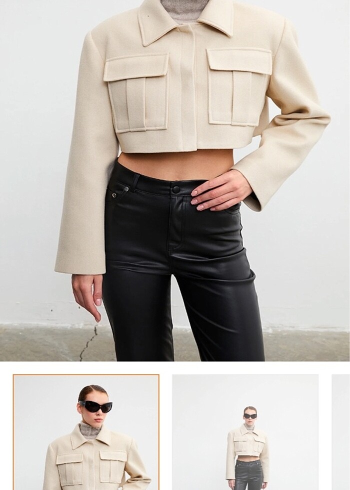 Vatkalı Kaşe Ceket - Görsel 5