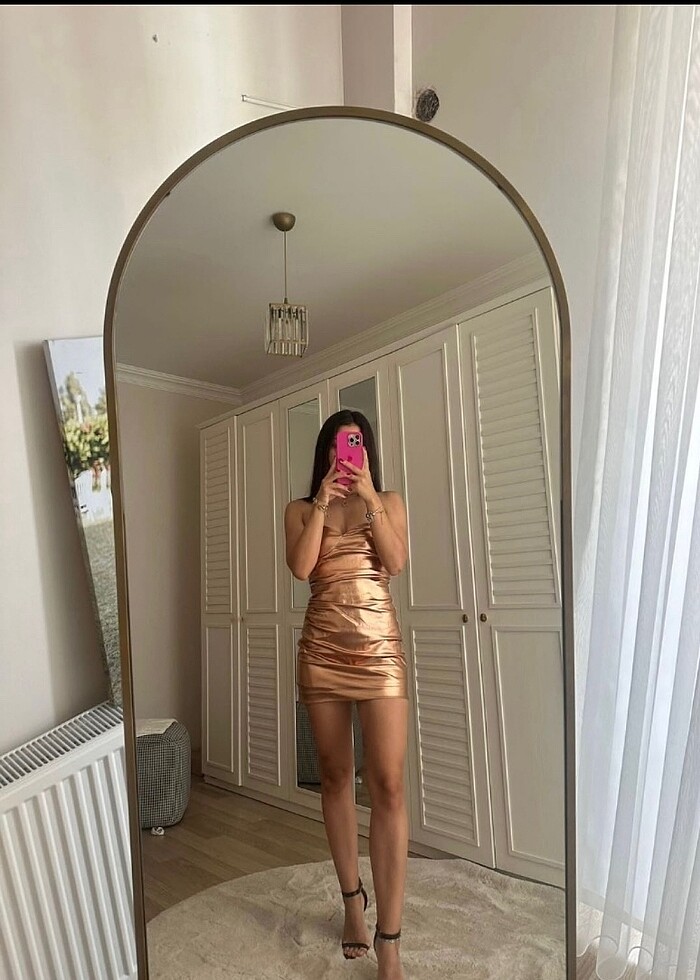 Zara metalik elbise - Görsel 3