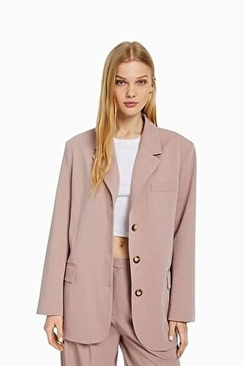 xs Beden Bershka düğmeli özel dikim blazer