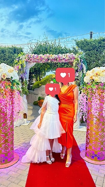 Turuncu renk abiye - Görsel 5