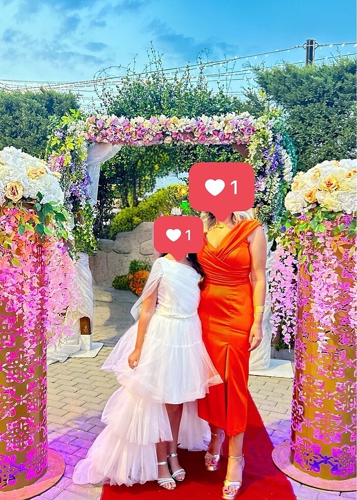 Turuncu renk abiye - Görsel 5