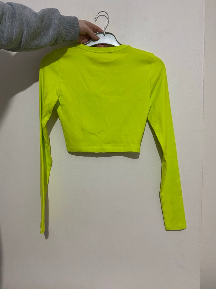 Sarı Mini Uzun Kollu Kadın Bluz - Görsel 2