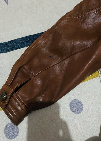 Kahverengi Leopar Desenli Kürklü Deri Ceket - Görsel 7