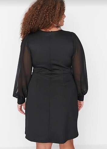 46 Beden siyah Renk Büyük beden siyah elbise