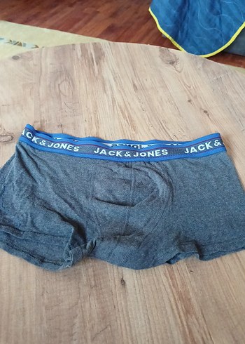 Jack & Jones Mavi Gri Baskılı Erkek Boxer