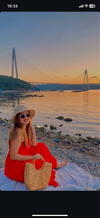 l Beden kırmızı Renk Kadın elbise