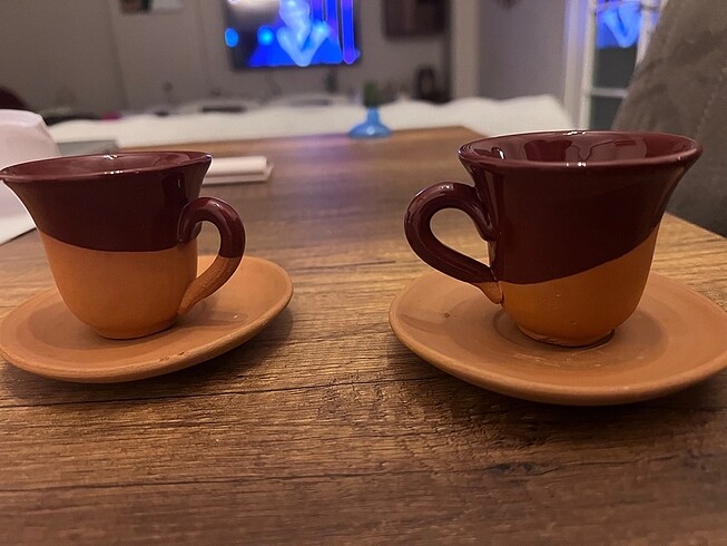İki kişilik el yapımı kahve fincanı