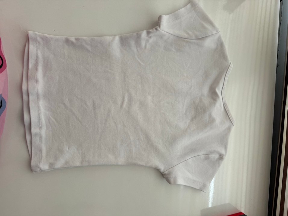 Kısa Kollu Beyaz Basic Kadın Tişört - Görsel 3