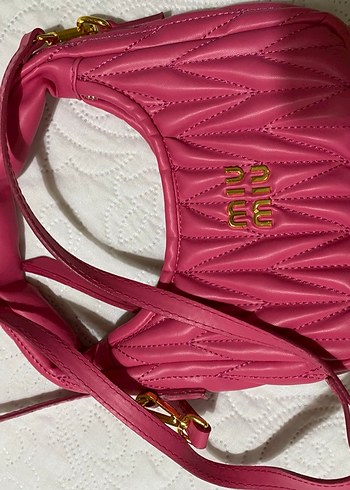 Miu miu Pembe Fermuarlı Kadın El Çantası - Görsel 2