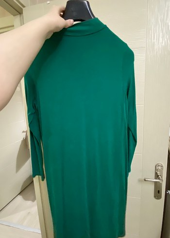 Uzun Kollu Yeşil Salaş Tunik - Görsel 4