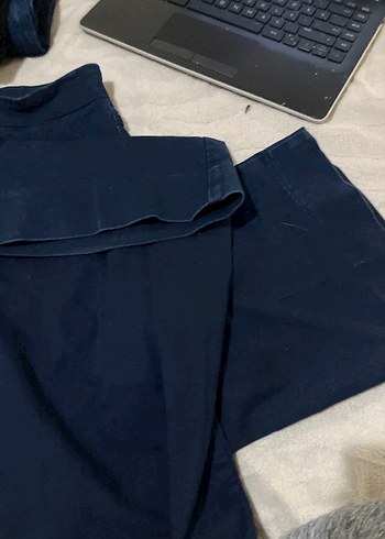 Lacivert Kadın Midi Kot Pantolon - Görsel 2