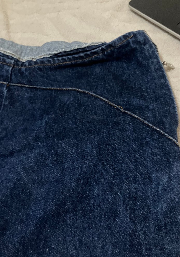 Kadın Lacivert Midi Bol Kesim Kot Pantolon - Görsel 2