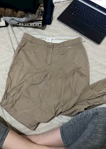 Bej Kadın Rahat Kumaş Pantolon - Görsel 4