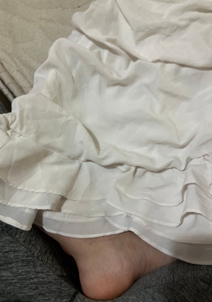 Beyaz Drapeli Midi Bohem Kadın Abiye Elbise - Görsel 2