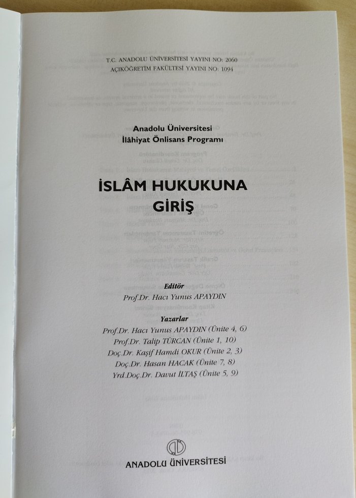 AÖF İslam Hukukuna Giriş Kitabı - Görsel 2