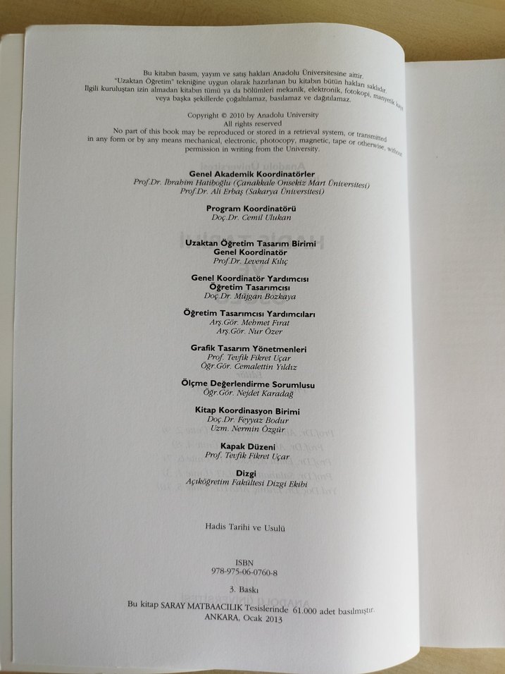 AÖF Hadis Tarihi ve Usulü Ders Kitabı - Görsel 3
