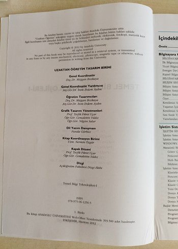 AÖF Temel Bilgi Teknolojileri-I Kitap - Görsel 3