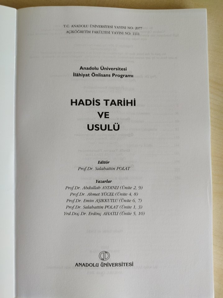 AÖF Hadis Tarihi ve Usulü Kitabı - Görsel 2