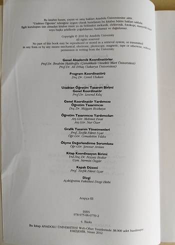 AÖF Arapça-III Yabancı Dil Ders Kitabı - Görsel 3