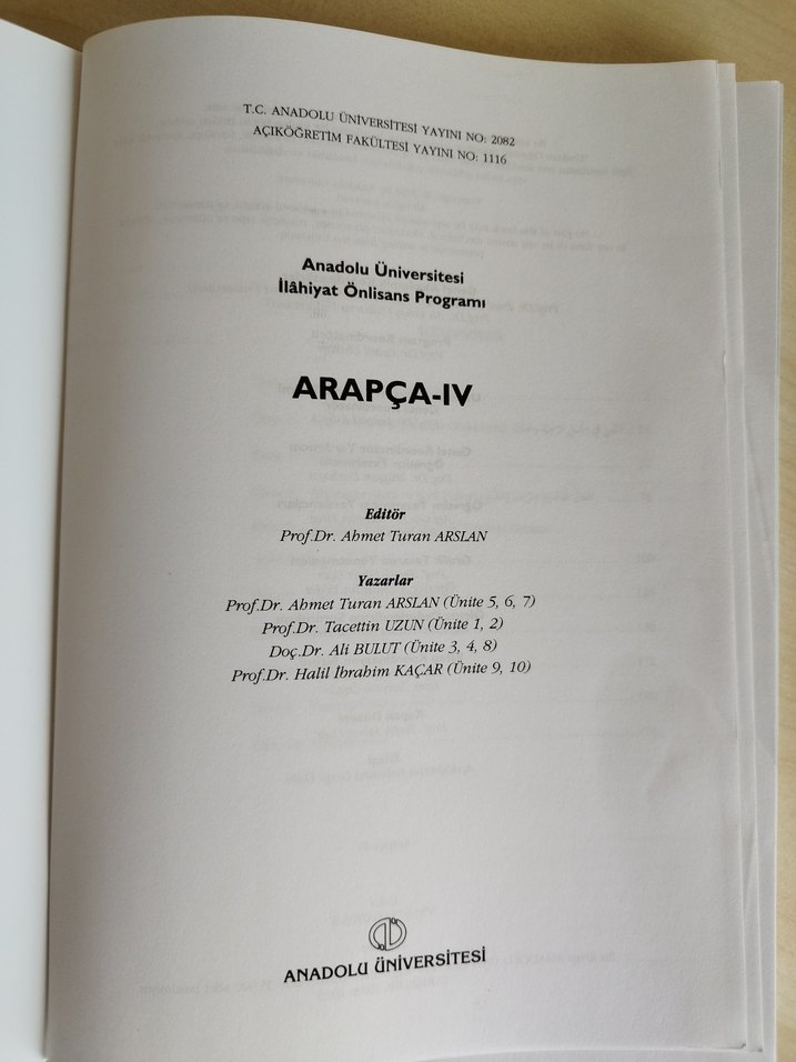 AÖF Arapça-IV Ders Kitabı - Görsel 2
